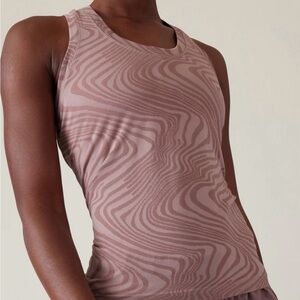 Large Athleta momentum seamless tank smoked mauve marble  Sleeveless Top gym